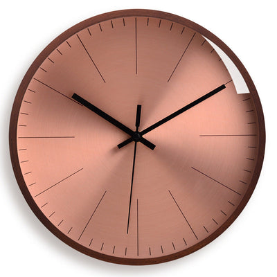 Solid Wood Wall Clock Rose Gold Wall Clock Silent Round Quartz Clock My Store