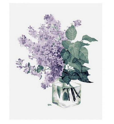 Purple Flowers & Vase - DIY Painting By Numbers Kit My Store