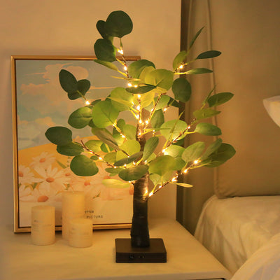 LED Thanksgiving Eucalyptus Leaf Home Decoration Table Lamp My Store