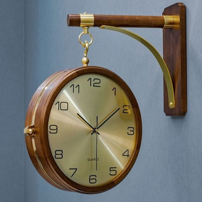 Modern Double-sided Wall Clock High-end Round Design My Store