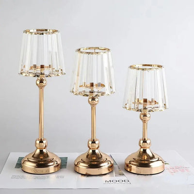 European Crystal Glass Candle Holder, Romantic Wedding, Home, Living Room, Meal My Store